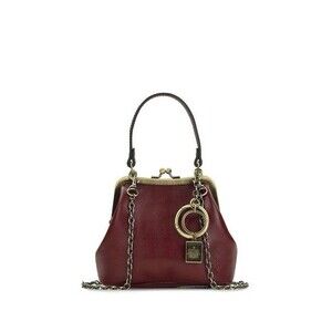 Patricia Nash Mini Laureana Kisslock Clutch Oxblood Leather Crossbody NWT NEW